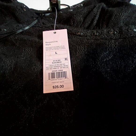 Wild Fable Off-The-Shoulder Black Lace Dress With Lining & Tags lace design - Picture 3 of 12